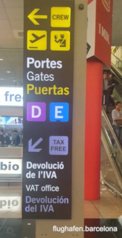 Beschilderung El Prat Flughafen