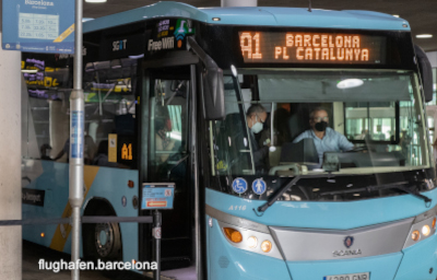 Aérobus am Terminal 2 Flughafen El Prat