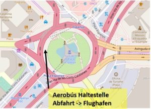 Haltestelle Aerobús Placa Espanya
