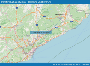 Entfernung Girona nach Barcelona