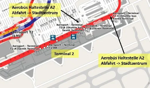 Haltestelle Terminal 2 Aerobus